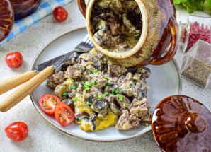 Печень в горшочках по-русски Печень в горшочках по-русски