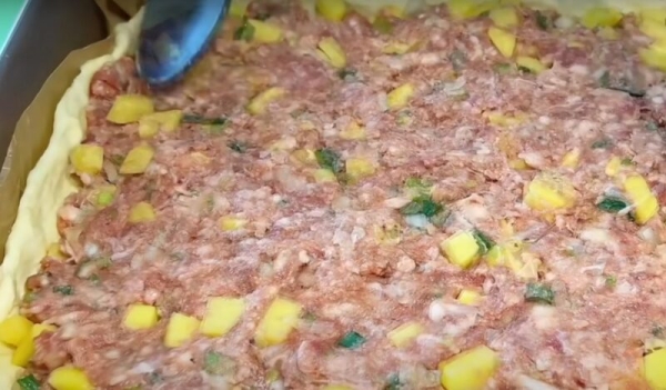 Мясной пирог с картофелем на ужин. Быстрое тесто для пирога с любой начинкой Мясной пирог с картофелем на ужин. Быстрое тесто для пирога с любой начинкой