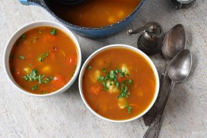 Постный суп с галушками