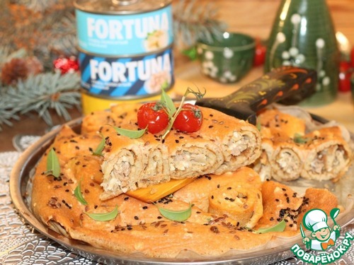 Блинный пирог с тунцом Блинный пирог с тунцом