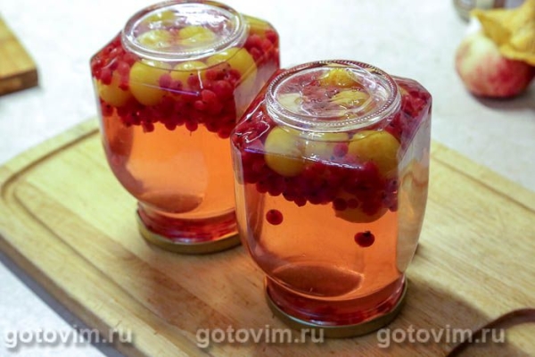 Компот из желтой алычи и красной смородины на зиму Компот из желтой алычи и красной смородины на зиму
