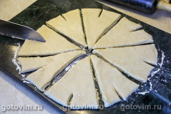 Рогалики с яблоками и орехами из теста на кефире Рогалики с яблоками и орехами из теста на кефире