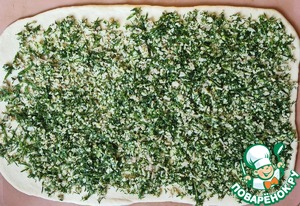 Батон с ветчиной, чесноком и зеленью