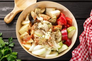 Рыба с овощами в аэрогриле