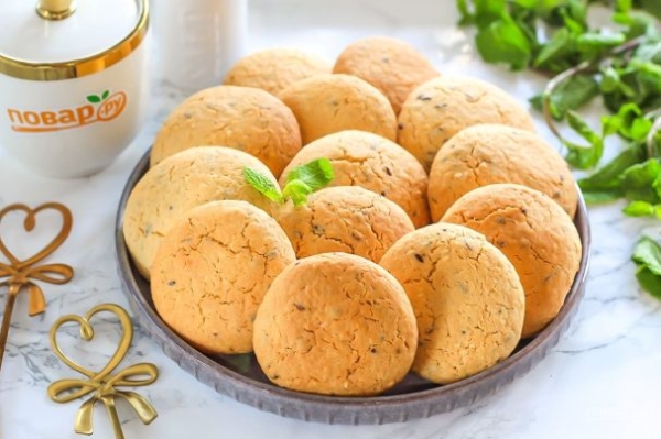 Печенье с семенами льна и кунжутом Печенье с семенами льна и кунжутом