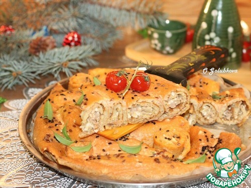 Блинный пирог с тунцом Блинный пирог с тунцом