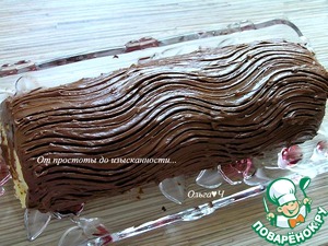 Шоколадно-творожный рулет "Рождественское полено" Шоколадно-творожный рулет "Рождественское полено"