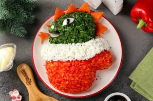 Новогодний салат "Варежка" на год Дракона Новогодний салат "Варежка" на год Дракона