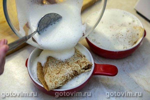 Порционная запеканка из блинов с бананами Порционная запеканка из блинов с бананами