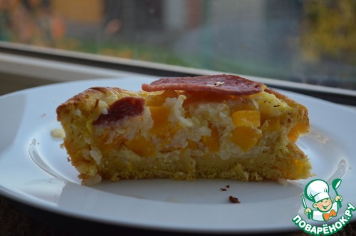 Пирог с рисом, тыквой и колбасой Пирог с рисом, тыквой и колбасой