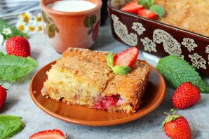 Клубничный пирог с пахтой Клубничный пирог с пахтой