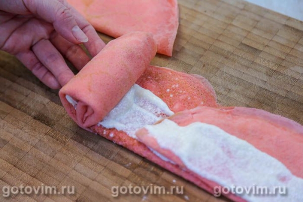 Блинный торт «Роза» с заварным кремом