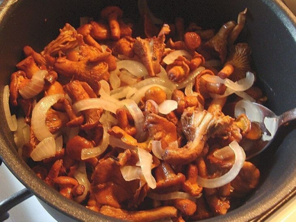 Запечённые лисички в сметане Запечённые лисички в сметане