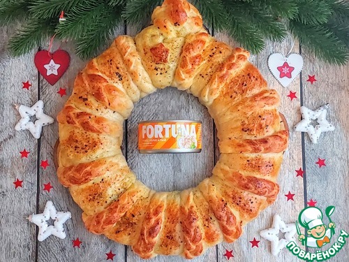Пирог с тунцом и яйцом "Новогодний"