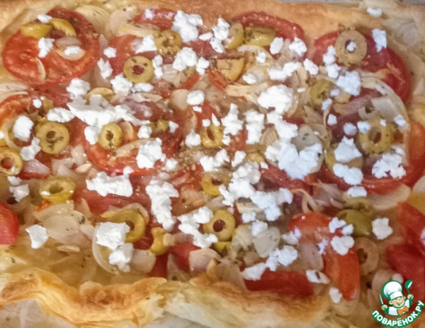 Тарт по мотивам греческого салата