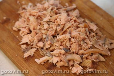 Оливье с копченой рыбой 