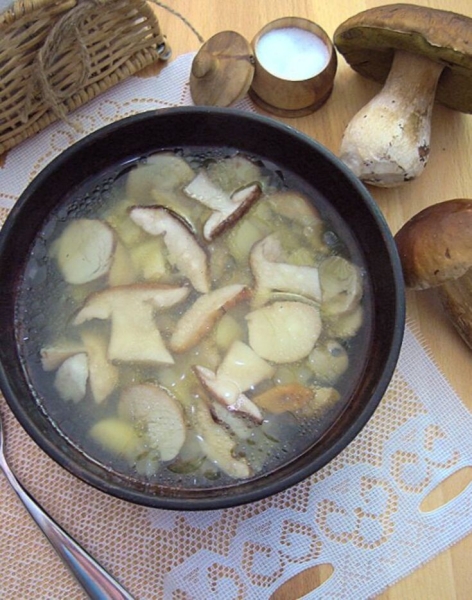 Суп с белыми грибами "бабулин"