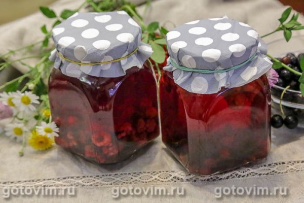 Компот из малины с черной смородиной на зиму Компот из малины с черной смородиной на зиму