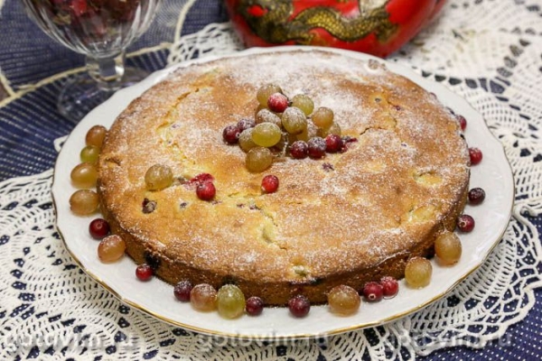 Пирог с клюквой и виноградом Пирог с клюквой и виноградом