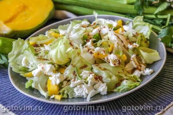 Салат из манго с сельдереем, сыром моцарелла и чили Салат из манго с сельдереем, сыром моцарелла и чили