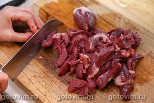 Бигус из квашеной капусты с сердечками индейки