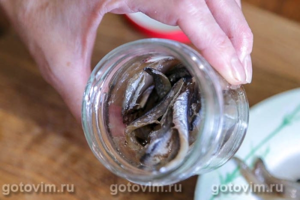 Сухой посол хамсы с ароматным маслом