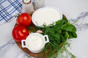 Помидоры с творожным сыром и чесноком Помидоры с творожным сыром и чесноком