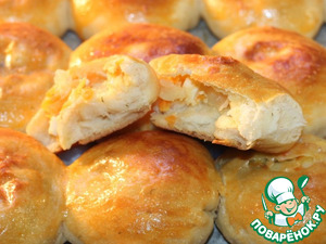 Круглые пирожки с овощами и яйцом Круглые пирожки с овощами и яйцом