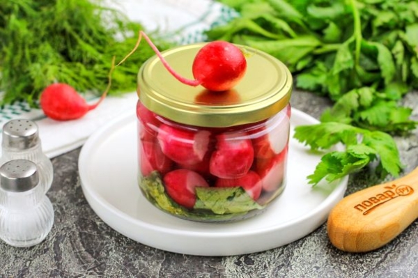 Маринованная редиска с ботвой на зиму Маринованная редиска с ботвой на зиму