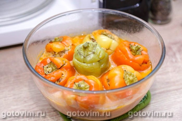 Фаршированные перцы в микроволновке