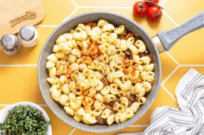 Макароны с шампиньонами