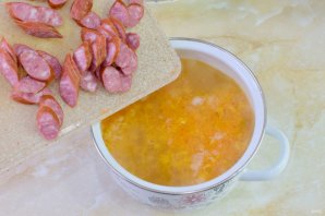 Сырный суп с копченостями Сырный суп с копченостями