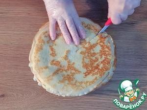 Блины на кипятке с грибной начинкой
