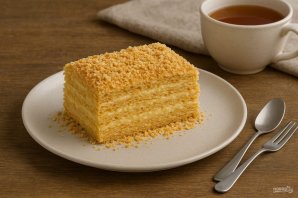 Торт "Наполеон" из слоёного теста Торт "Наполеон" из слоёного теста