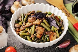 Стручковая фасоль с грибами Стручковая фасоль с грибами