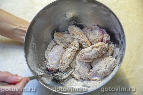 Куриные крылышки в панировке с разрыхлителем во фритюре Куриные крылышки в панировке с разрыхлителем во фритюре