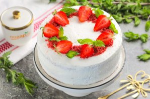 Торт "Красный бархат" на кефире Торт "Красный бархат" на кефире