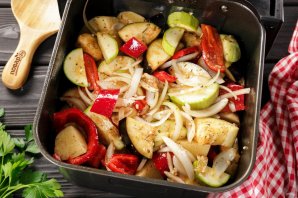 Рыба с овощами в аэрогриле