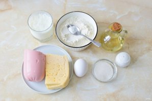 Оладьи с сыром и колбасой Оладьи с сыром и колбасой