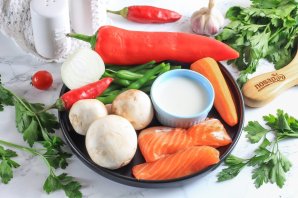 Японский суп с лососем Японский суп с лососем