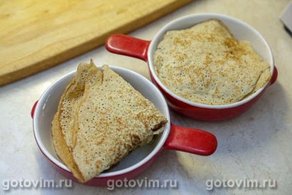 Порционная запеканка из блинов с бананами Порционная запеканка из блинов с бананами