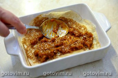 Лазанья из блинов с мясным фаршем и сырным соусом бешамель Лазанья из блинов с мясным фаршем и сырным соусом бешамель