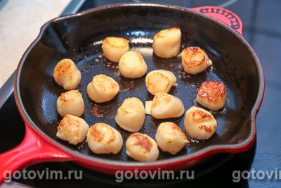 Гребешки в соусе из шампанского и красной икры Гребешки в соусе из шампанского и красной икры