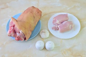 Рулет из рульки с курицей