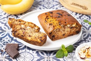 Банановый хлеб с орехами и шоколадом Банановый хлеб с орехами и шоколадом