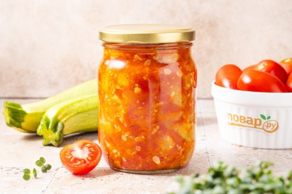 Кабачки с помидорами на зиму