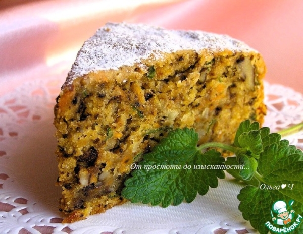Мятный морковный пирог с грецкими орехами Мятный морковный пирог с грецкими орехами