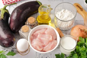 Баклажаны с мясом в кляре Баклажаны с мясом в кляре