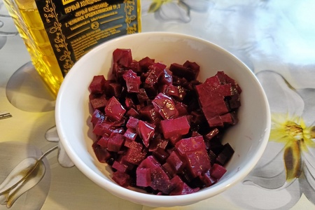 Винегрет с солеными груздями и свежим горошком Винегрет с солеными груздями и свежим горошком