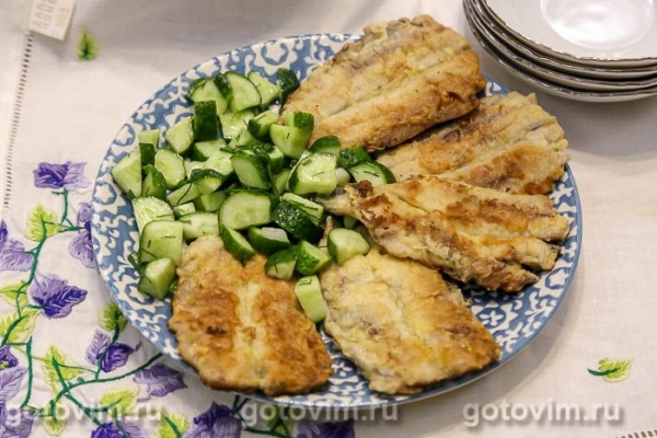 Беломорская сельдь, жаренная в яичном маринаде